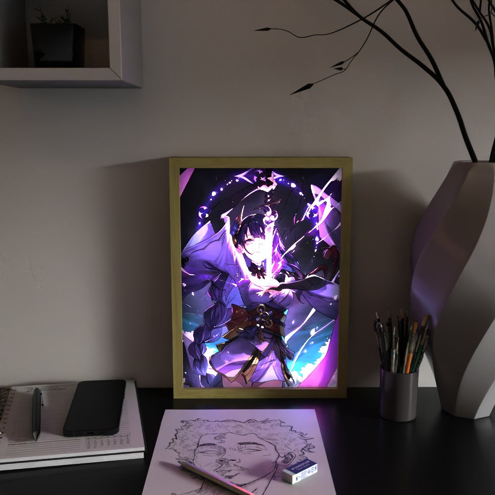 Cadre LED Lumineux - Orage Divin (Raiden Shogun)