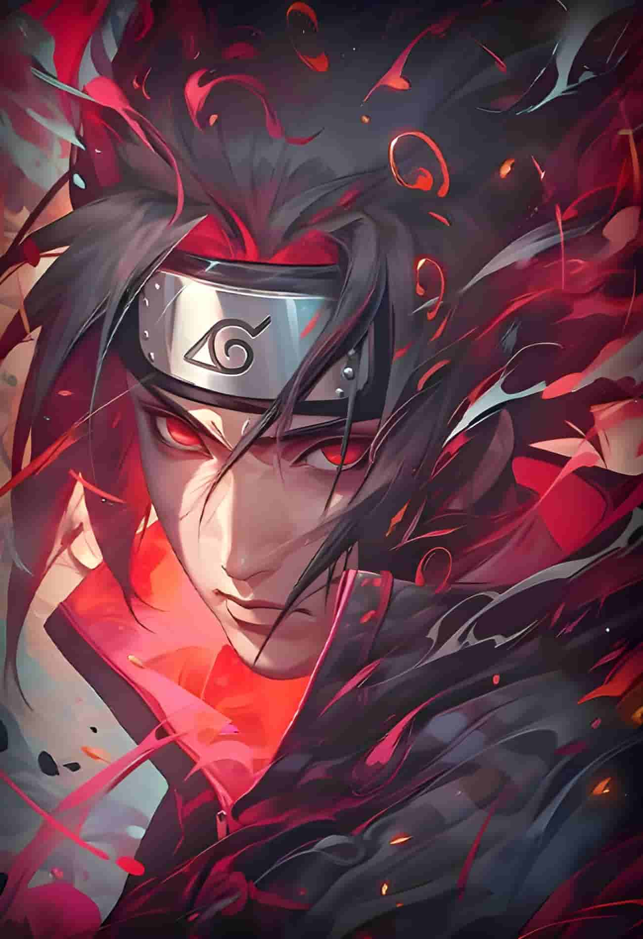 Cadre LED Lumineux - Ombres d’Amaterasu (Itachi Uchiwa)