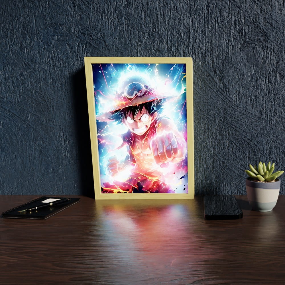 Cadre LED Lumineux - Chapeau de Paille Illuminé (Monkey D. Luffy)