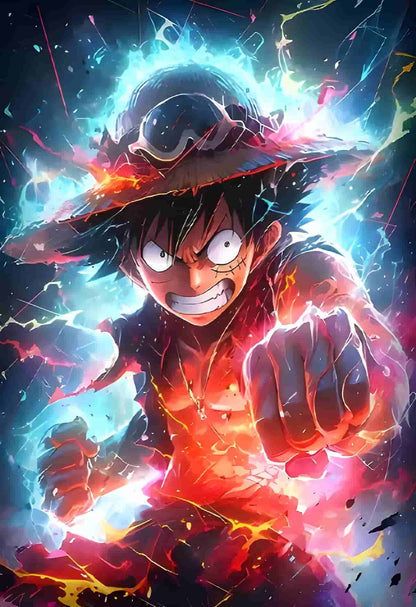 Cadre LED Lumineux - Chapeau de Paille Illuminé (Monkey D. Luffy)